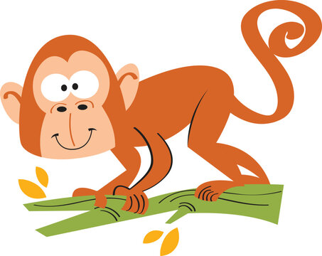 Cute Monkey Primate Cartoon