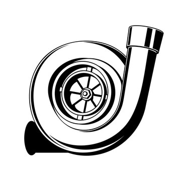 Turbocharger icon vector solid car turbo engine part automotive mechanic symbol isolated background