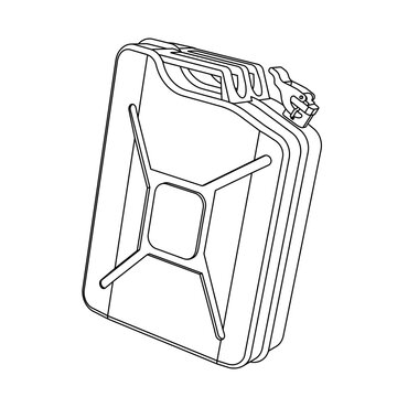 Fuel can outline icon vector line jerry can gasoline petrol container automotive mechanic symbol isolated background