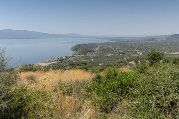Obraz premium Panoramic view of Lake Trichonida (Aetolia-Acarnania, Greece)