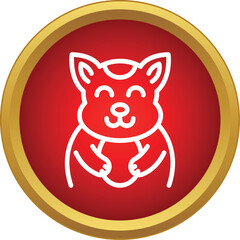 Fototapeta premium Happy hamster character icon showing a smiling face and holding paws