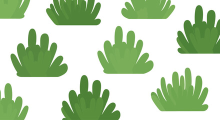 Seamless pattern of green cartoon bushes on a white background © intaniaayunaridhat