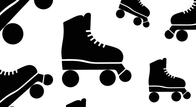 Retro Roller Skates Pattern - Vintage Sport & Fun
