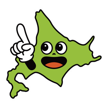 シンプルな北海道地図のキャラクター