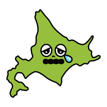 シンプルな北海道地図のキャラクター