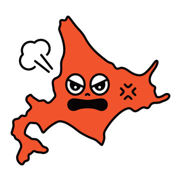 シンプルな北海道地図のキャラクター