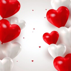 Fototapeta premium Colorful Heart Balloons Float in the Air During a Celebration for Love and Friendship