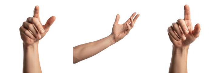 Set and collection of human arm and hand reaching out isolated on white transparent png background © lady gaga