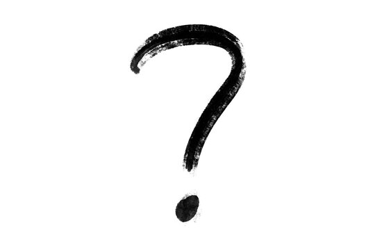 hand drawn black ink question mark symbol