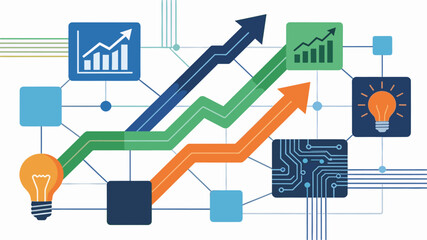 This vibrant illustration conveys a spark of innovation and creative thinking. Ideal for representing problem-solving, strategy, or new concepts in ma © Wildan
