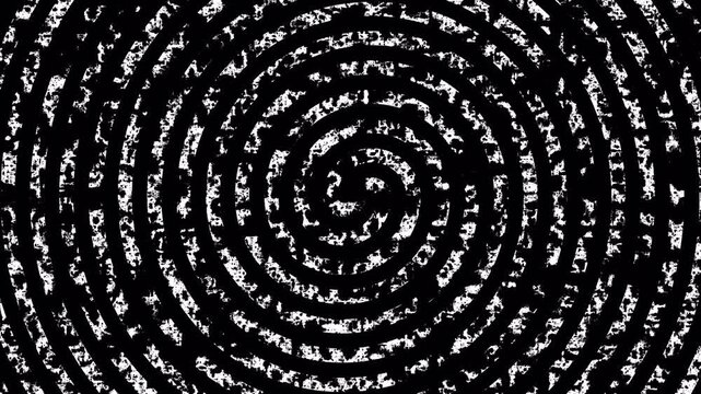 Abstract Black and White Swirling Spiral Motion Graphic - Hypnotic Radial Pattern for Video Transitions