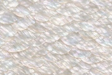 Naklejka premium Mother of Pearl Shell Texture Seamless Pattern. Close-up nacre shell surface detail. Iridescent organic material design. Realistic pearl shell texture background. Detailed glossy macro close-up. 