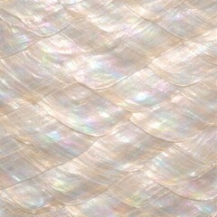 Naklejka premium Mother of Pearl Shell Texture Seamless Pattern. Close-up nacre shell surface detail. Iridescent organic material design. Realistic pearl shell texture background. Detailed glossy macro close-up. 
