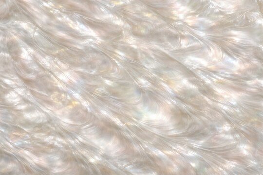 Mother of Pearl Shell Texture Seamless Pattern. Close-up nacre shell surface detail. Iridescent organic material design. Realistic pearl shell texture background. Detailed glossy macro close-up. 