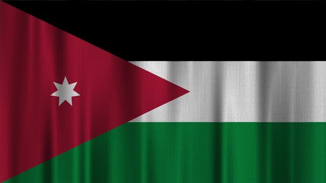Jordan Flag Animation With Fabric Texture