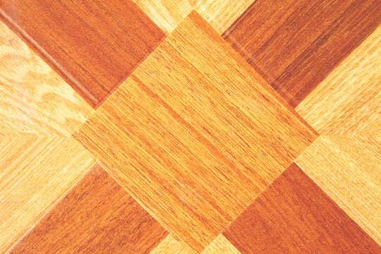 Wooden parquet flooring background, closeup of photo.