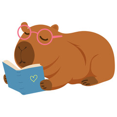Fototapeta premium Adorable cute capybara character illustration.