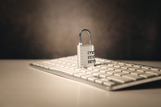 Keyboard with a padlock on it. Conceptual photo of data security