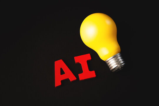 bulb and wooden text ai