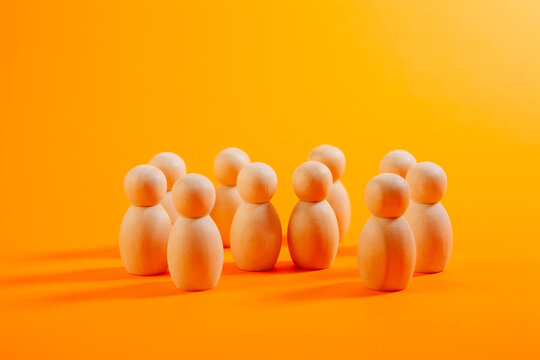 group of people standing in row