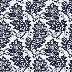 floral pattern vintage ethnic modern embroidery texture boho design illustration  flower motif branches leaves wallpaper seamless background border. © tubtim