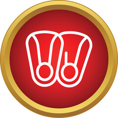 Diving flippers outline icon for swimming and water sports activity © ylivdesign