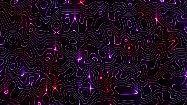 Red and purple light waves seamless loop animation