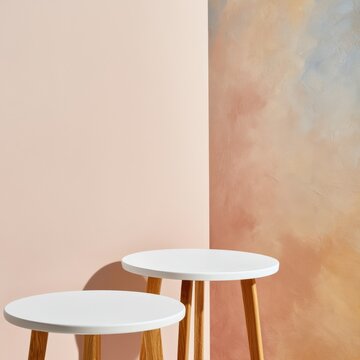 Cozy Sitting Area With a Round Table and Two Chairs in a Softly Painted Room