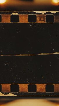 Old celluloid film tail with grunge texture. High quality 4k footage