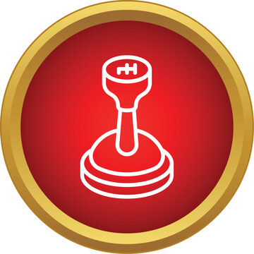 Manual gear shift stick on a red background