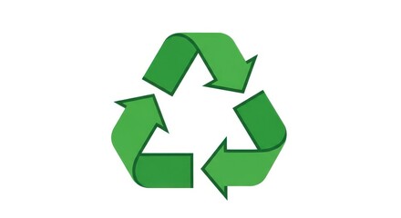 Fototapeta premium a green recycling symbol on a white background with three arrows recycling symbol green logo white b