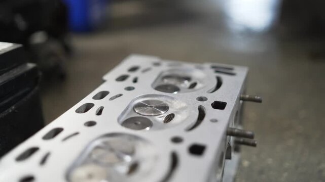 Obsolete valves in the engine block of an old car