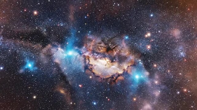 Explore a seamless loop of the galaxy showing outer space and stars with cosmic details