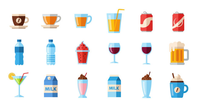 Assorted beverages and drinks collection
