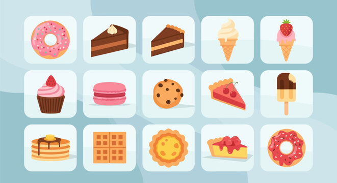 Assorted colorful desserts collection