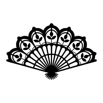 Gothic Lace Fan With Floral Details