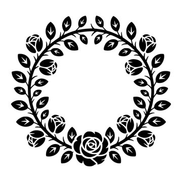 Gothic Floral Wreath With Roses And Vines