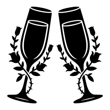 Champagne Glasses With Gothic Style
