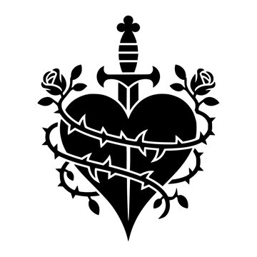 Ornate Gothic Heart With Vine Details