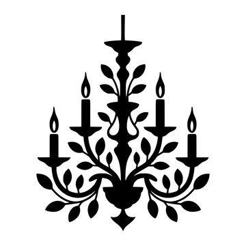 Ornate Gothic Chandelier With Candle Lights