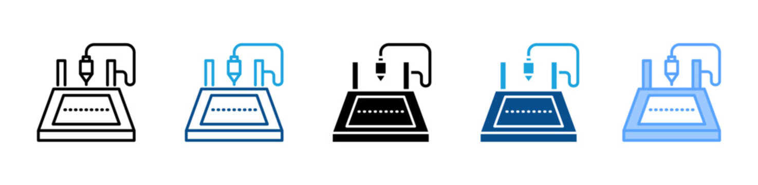 Cnc Machine icon multiple style and collection