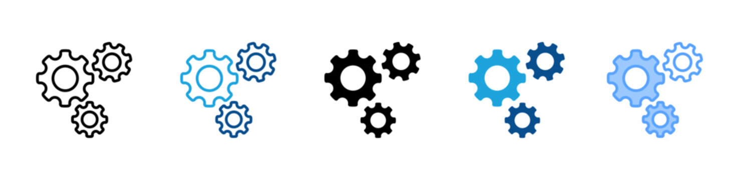 Gear Mechanism icon multiple style and collection