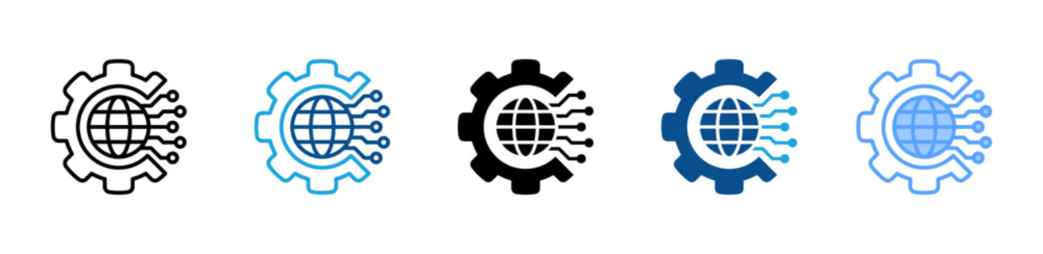Digital Transformation icon multiple style and collection