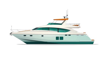 Naklejka premium Luxury yacht on calm waters sailing.