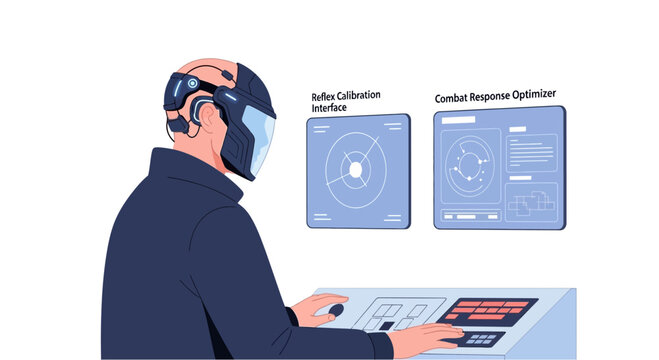 Futuristic cyborg with advanced interface, cybernetics, AI, technology, innovation