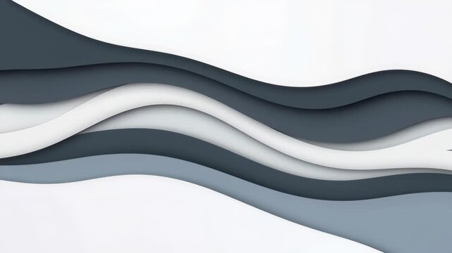 Layered Curves: An abstract composition featuring elegant, flowing curves in various shades of cool blues and grey, creating a sense of depth and visual interest.