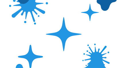 Obraz premium Blue Splatter and Sparkle Elements Set