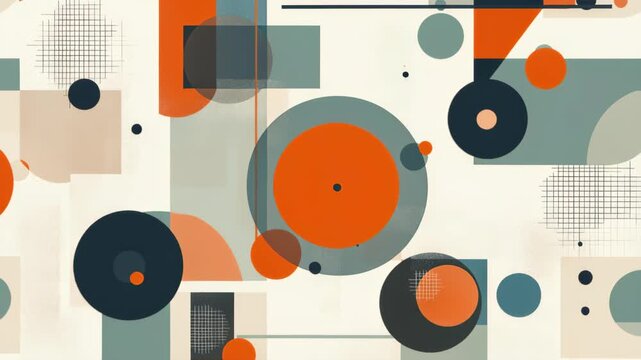 Geometric Harmony: A vibrant abstract composition, featuring a captivating interplay of geometric shapes in a harmonious arrangement, demonstrating a sense of artistic balance.