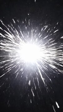 Bright flashing white light causes strobe effect in unusual visual display at night