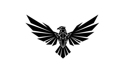 Fototapeta premium Black Bird in Flight Silhouette Graphic.
